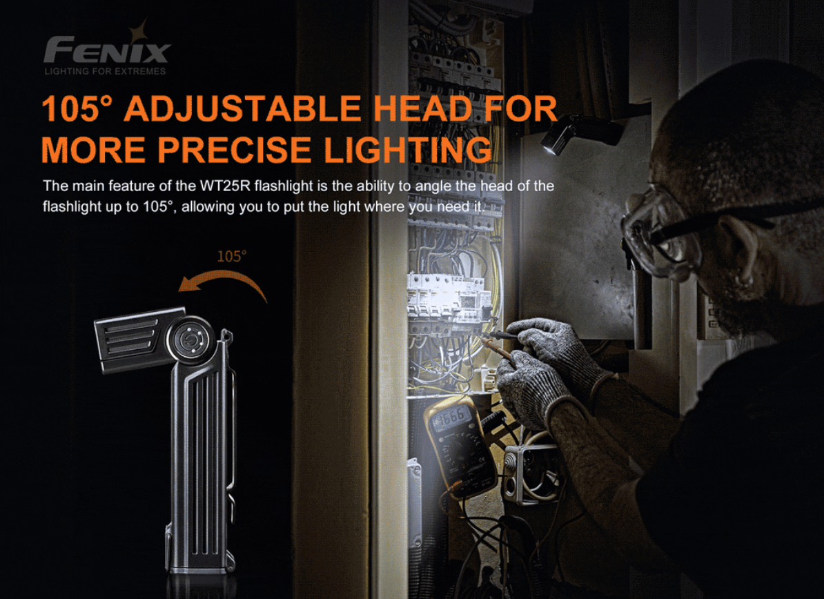 FENIX WT25R ADJUSTABLE HEAD FLASHLIGHT