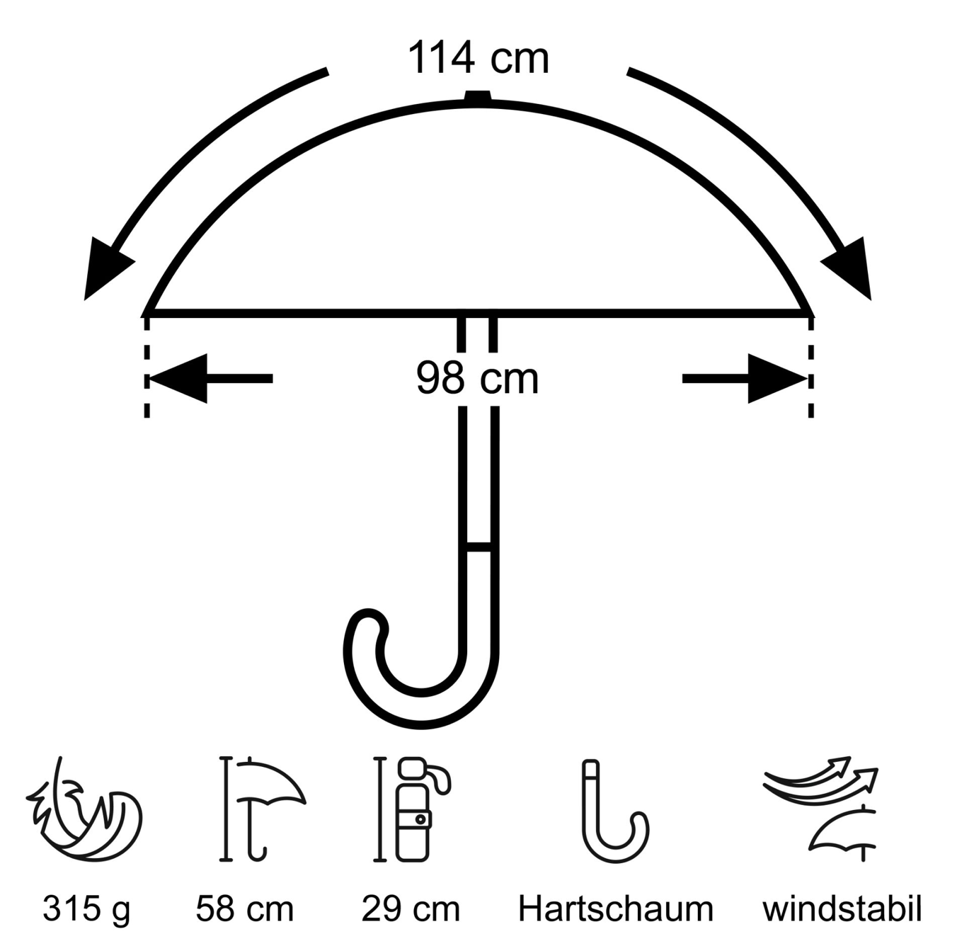 EuroSchirm Trekking umbrella light trek automatic