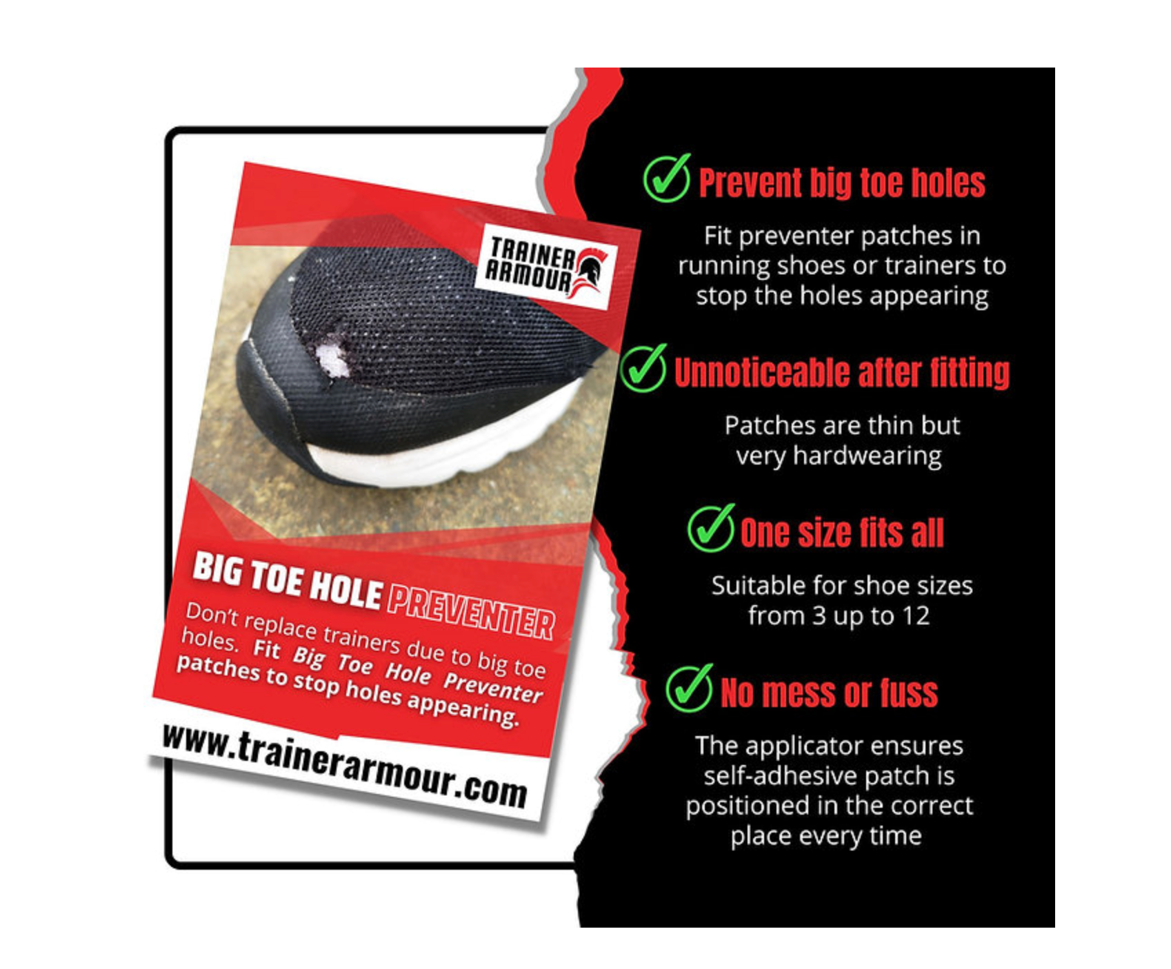 Trainer Armour Big Toe Hole Preventer